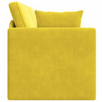 Floor Sofa Bed Yellow 213 x 76 x 77 cm Velvet
