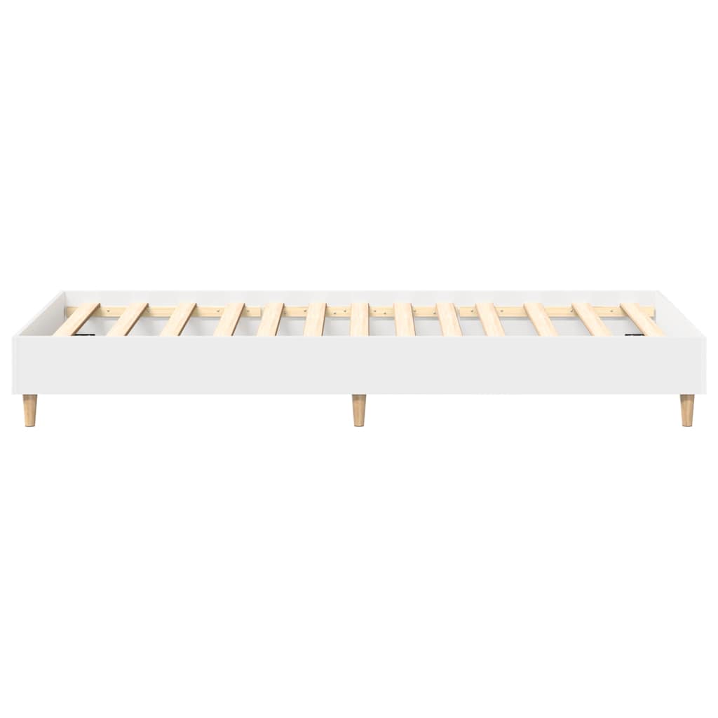 Bed Frame No Mattress White 90x190 cm Single Engineered Wood