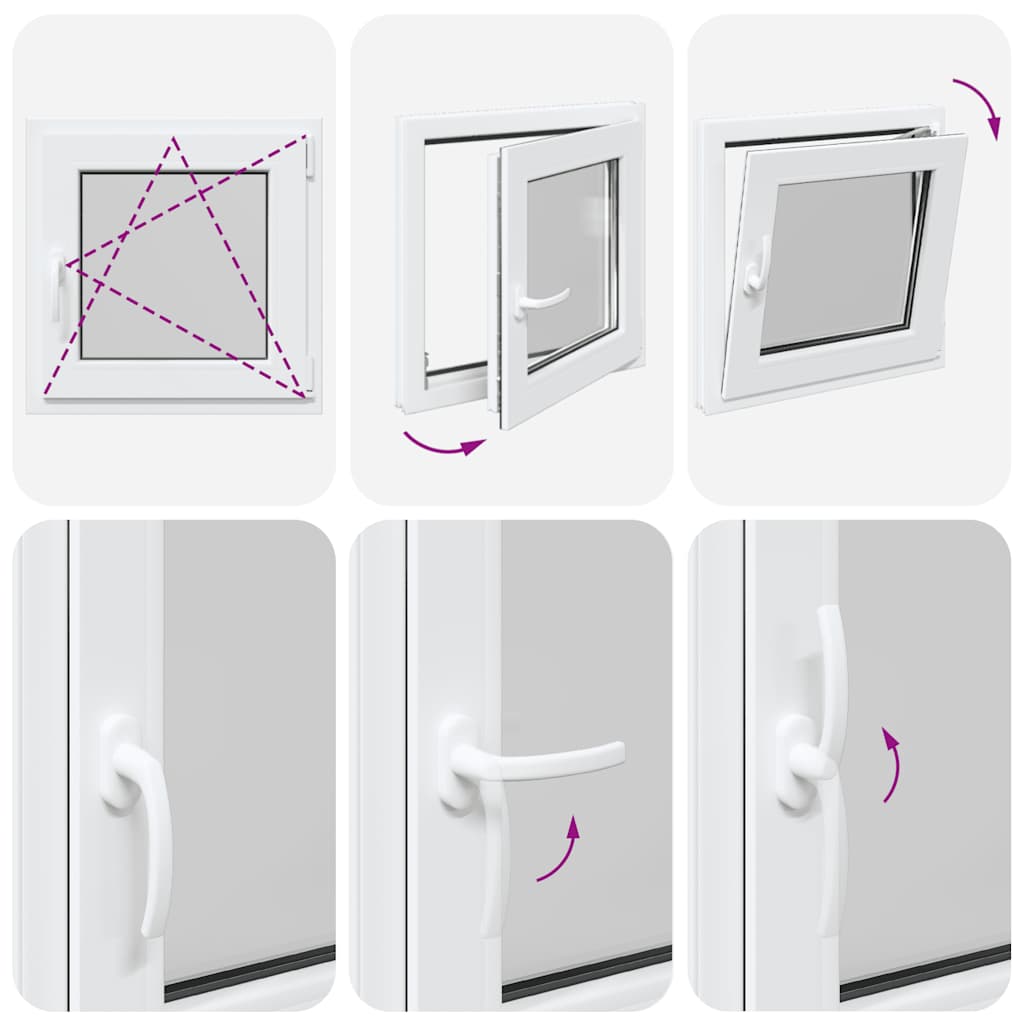 Basement Window "RISOR" 50x50 cm Tilt&Turn DIN Right White