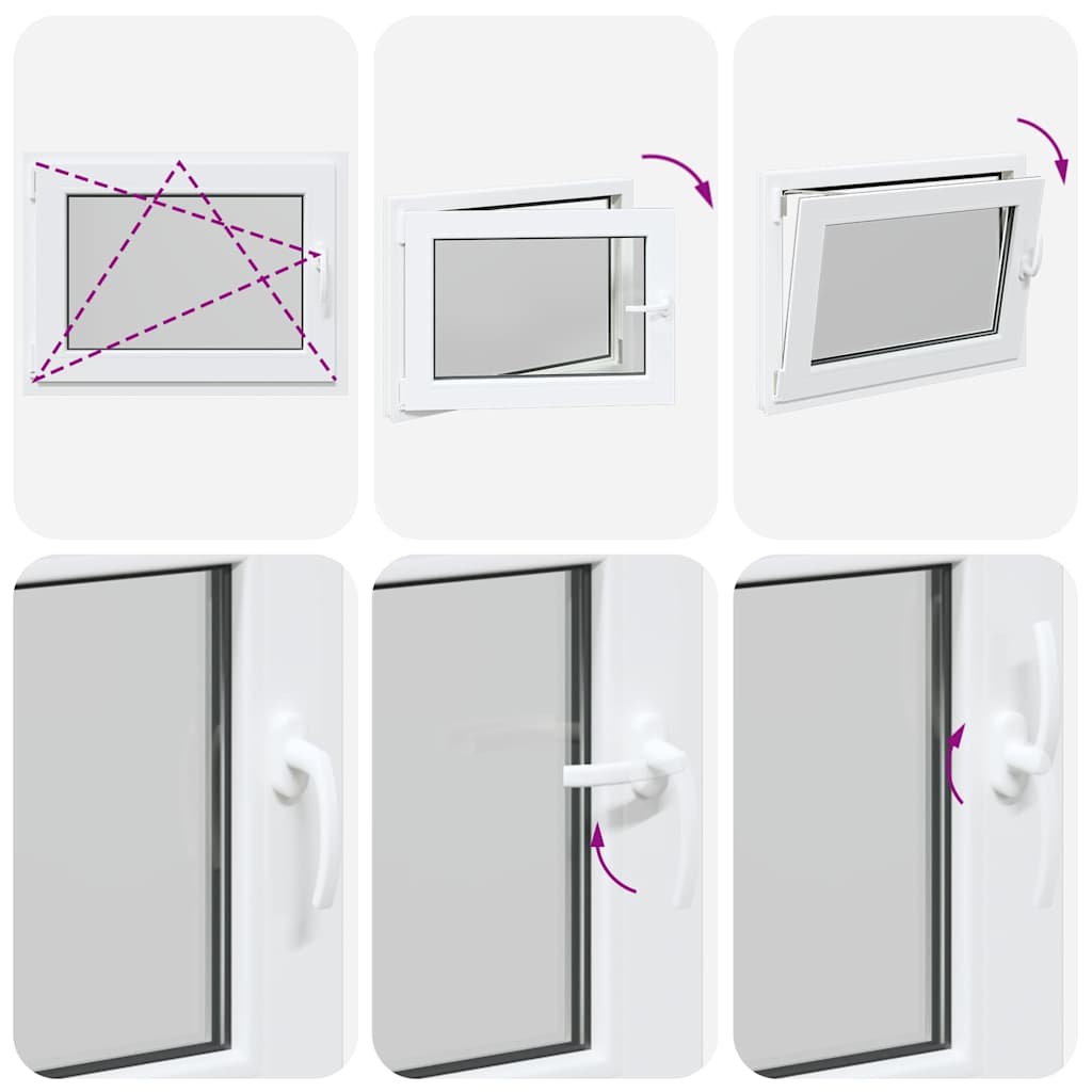 Basement Window RISOR 80x60 cm Tilt&Turn DIN Left White