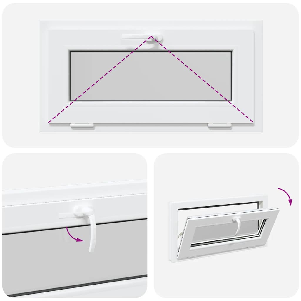Basement Window RISOR 80x40 cm Tilt 2 Glazing White