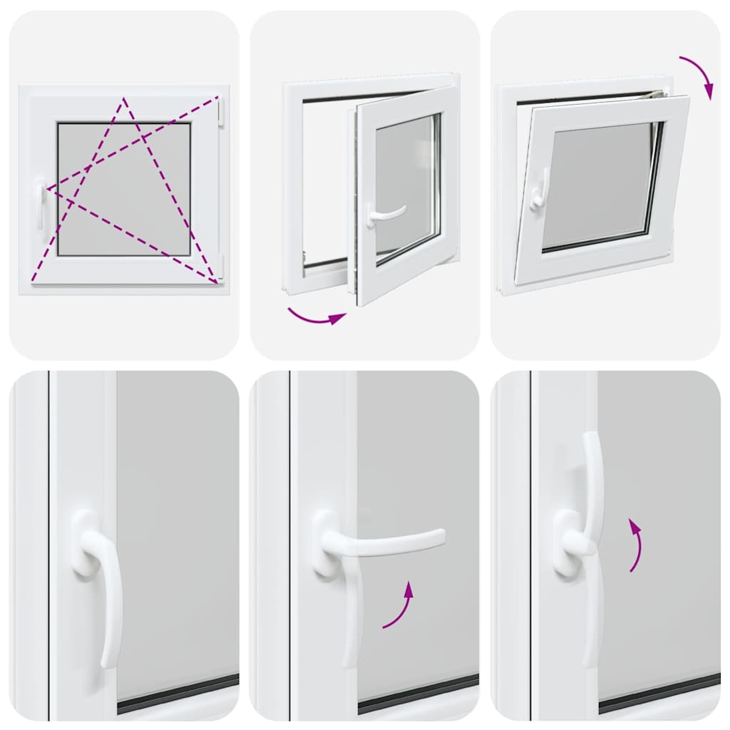Basement Window "RISOR" 50x50 cm Tilt&Turn DIN Right White