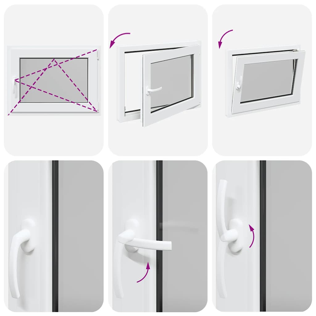 Basement Window "RISOR" 80x50 cm Tilt&Turn DIN Right White