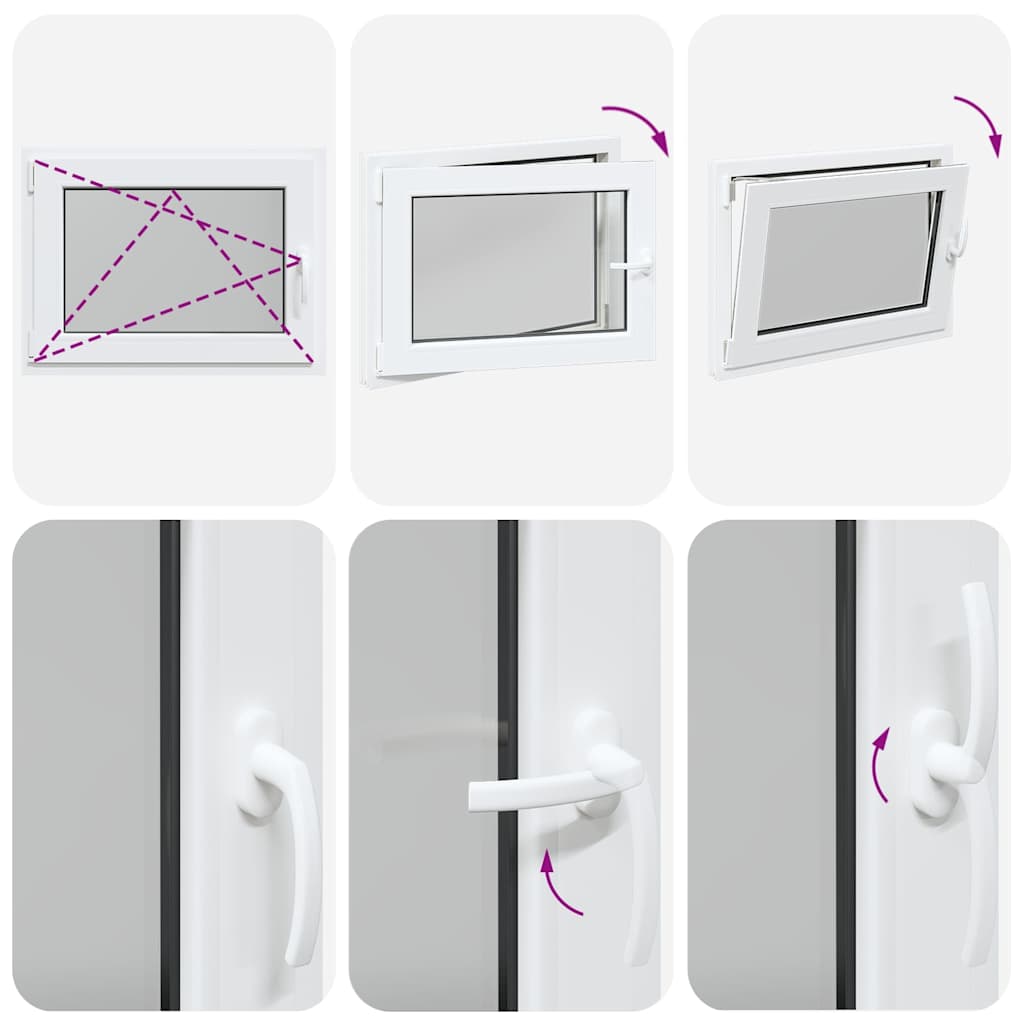 Basement Window "RISOR" 80x50 cm Tilt&Turn DIN Left White