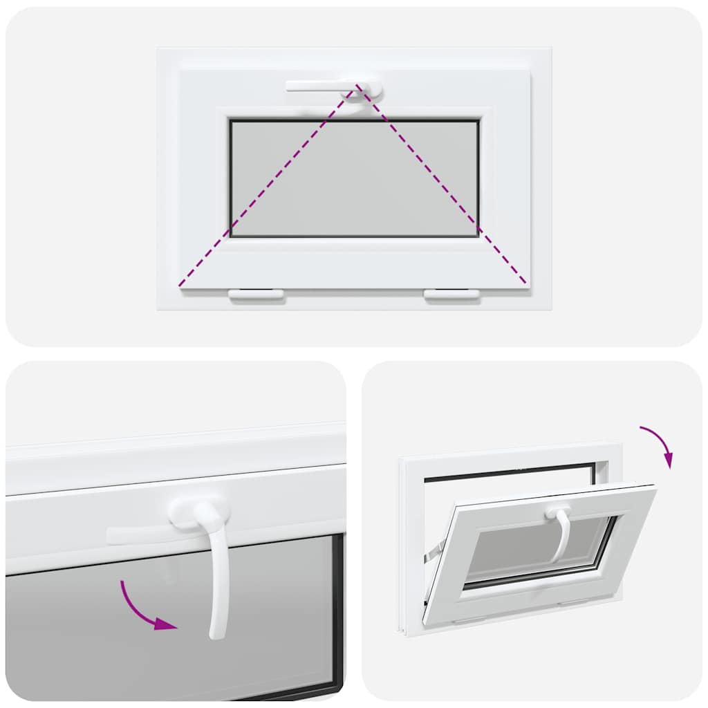 Basement Window RISOR 60x40 cm Tilt 3 Glazing White