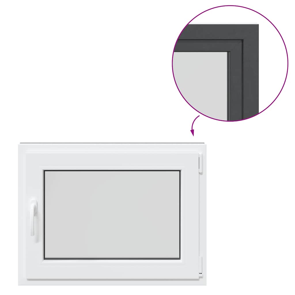 Basement Window "RISOR" 80x60 cm Tilt&Turn DIN Right Anthracite
