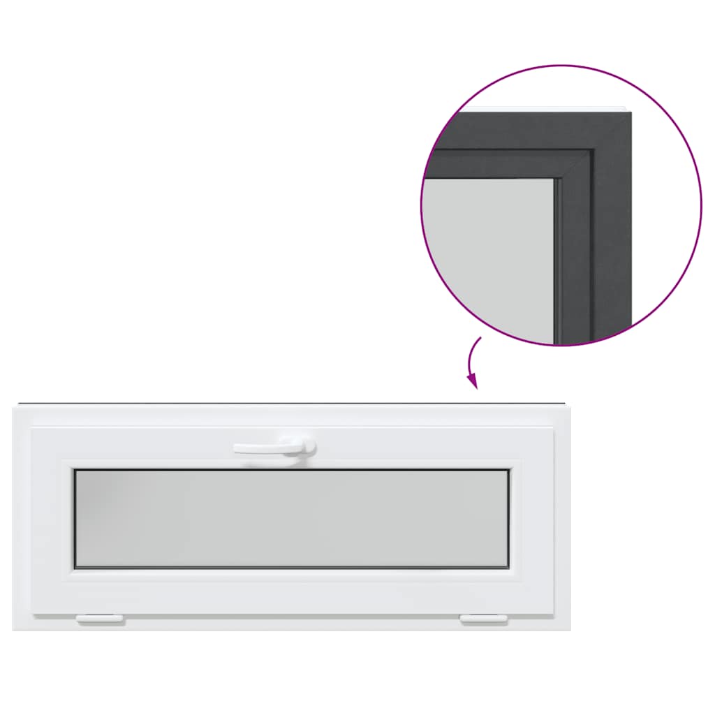 Basement Window RISOR 100x40 cm Tilt 3 Glazing Anthracite