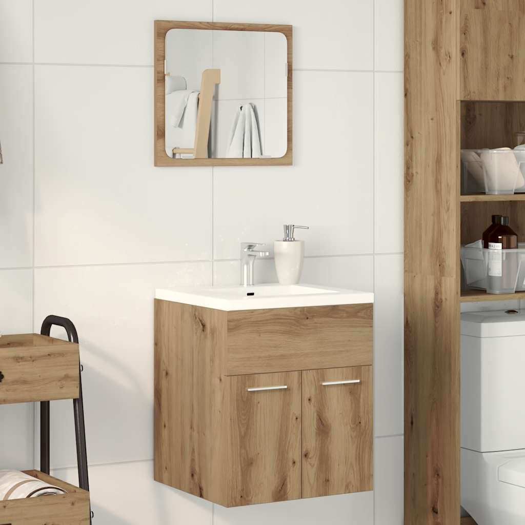2 Piece Bathroom Furniture Set Artisan Oak Engineered Wood