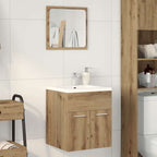2 Piece Bathroom Furniture Set Artisan Oak Engineered Wood