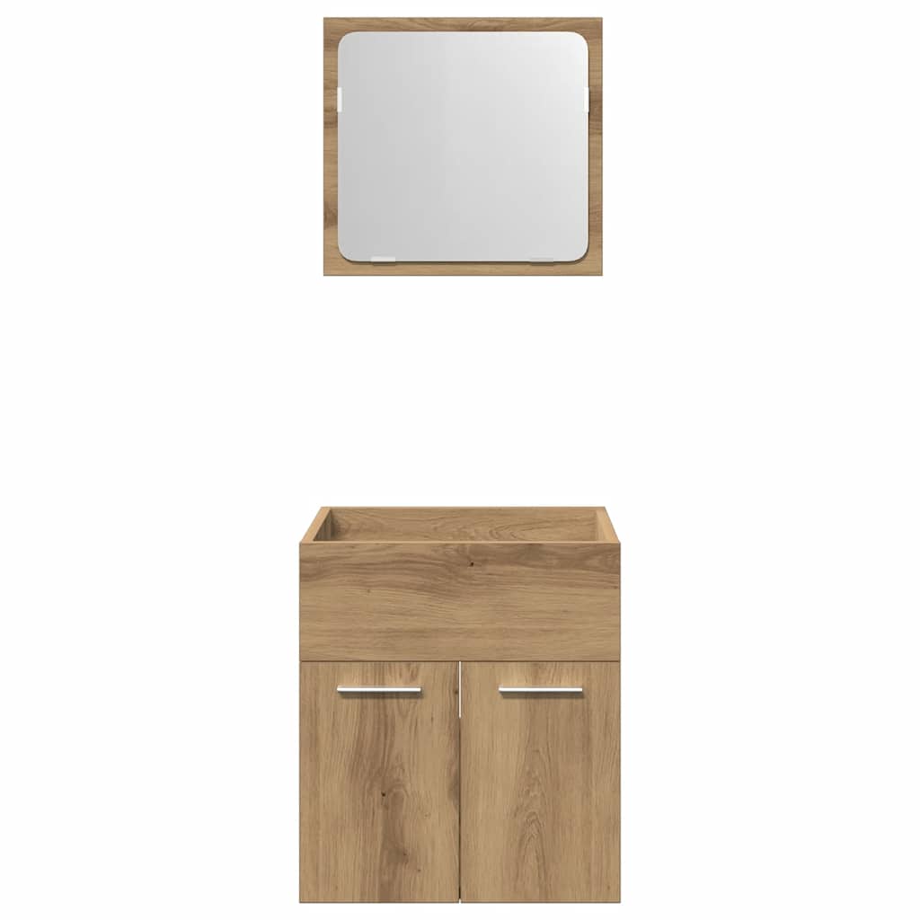 2 Piece Bathroom Furniture Set Artisan Oak Engineered Wood