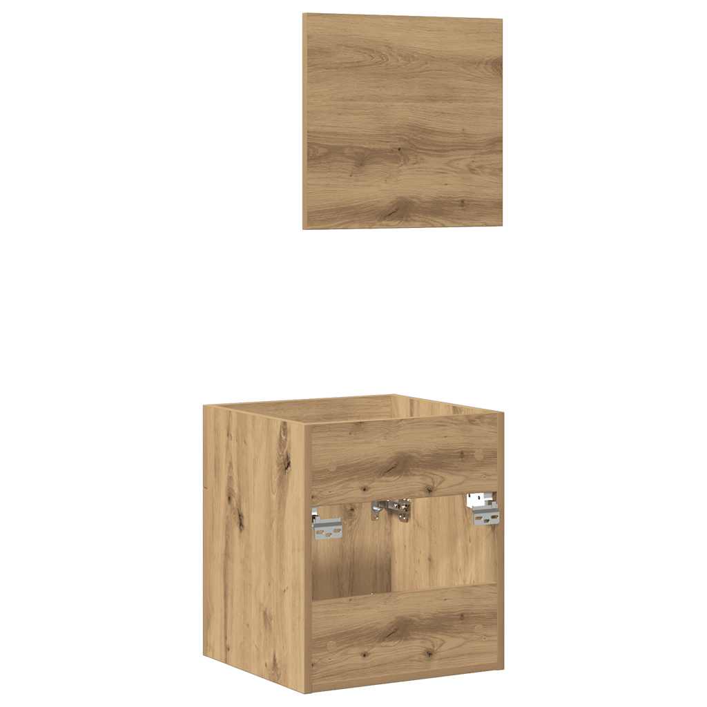 2 Piece Bathroom Furniture Set Artisan Oak Engineered Wood