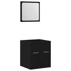 2 Piece Bathroom Furniture Set Black Oak Engineered Wood