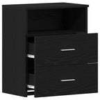 Nightstand with Drawer Black Oak 50 x 32 x 60cm Engineered Wood