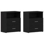 Nightstand 2 pcs Black Oak 50 x 32 x 60cm Engineered Wood