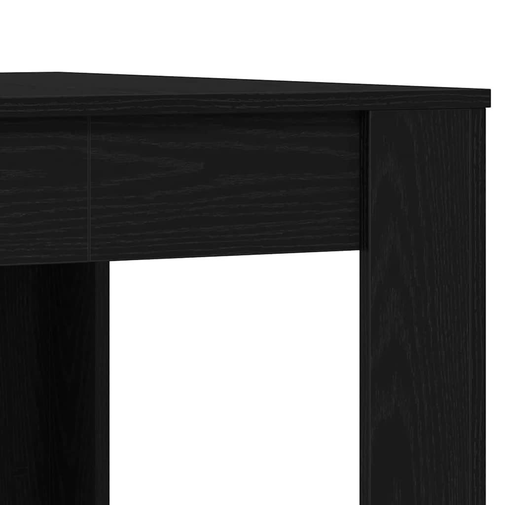 Dining Table Black Oak 140 x 74.5 x 76 cm Poly Rattan