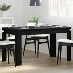 Dining Table Black Oak 140 x 74.5 x 76 cm Poly Rattan