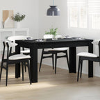 Dining Table Black Oak 140 x 74.5 x 76 cm Poly Rattan