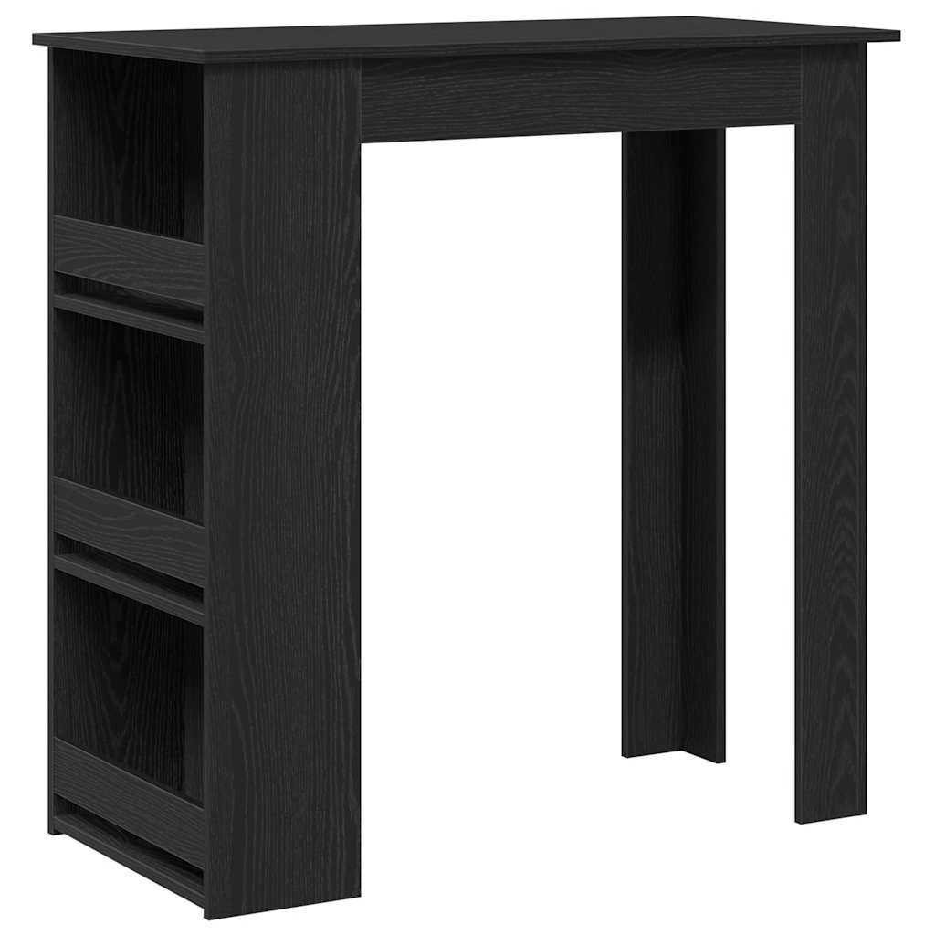Bar Table with Storage Rack Black Oak 102x50x103.5 cm