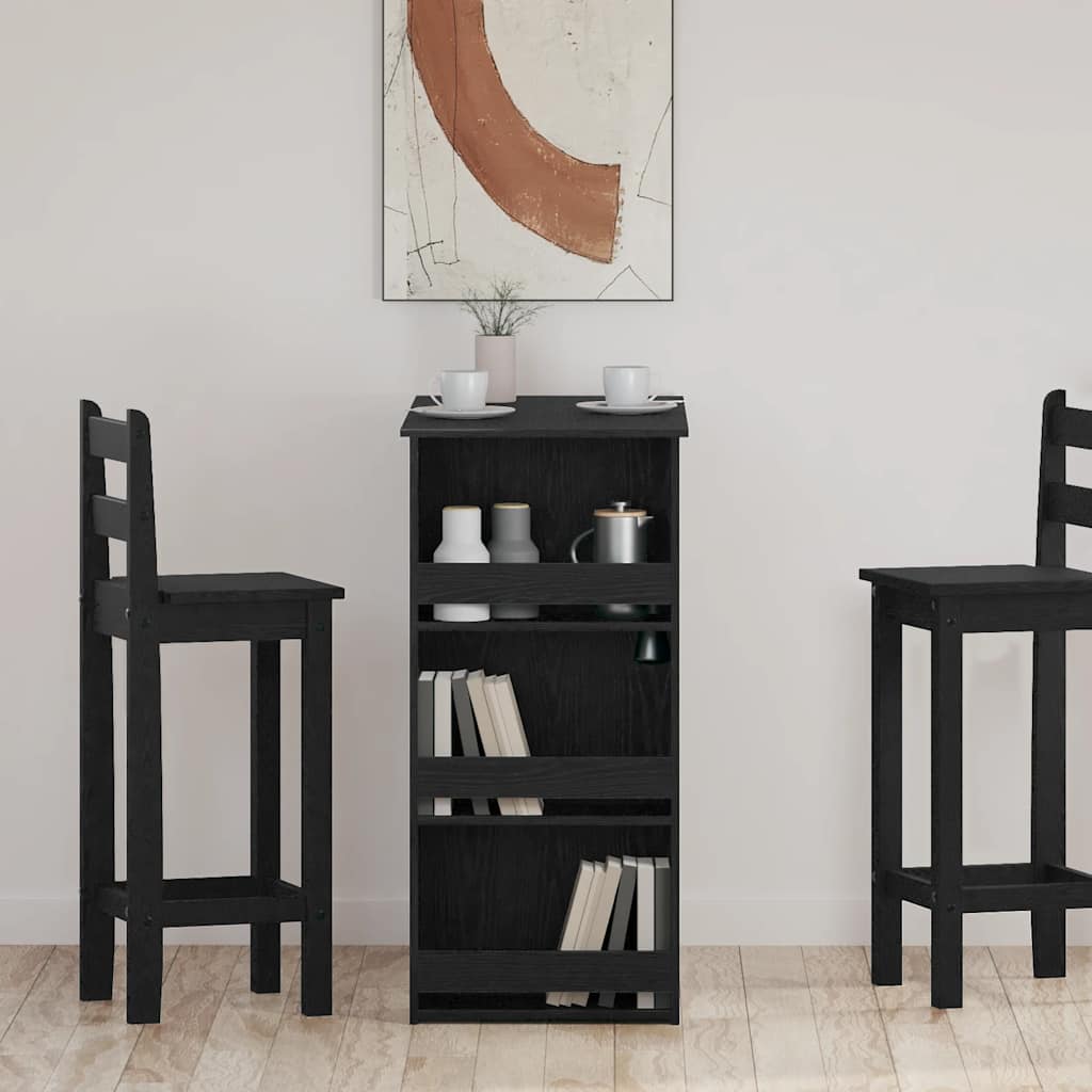 Bar Table with Storage Rack Black Oak 102x50x103.5 cm