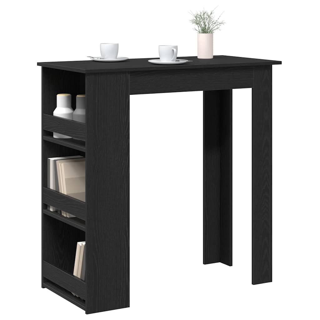 Bar Table with Storage Rack Black Oak 102x50x103.5 cm