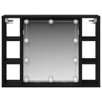 Mirror Cabinet Black Oak 76 x 15 x 55 cm Engineered Wood