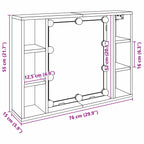 Mirror Cabinet Black Oak 76 x 15 x 55 cm Engineered Wood