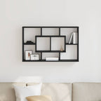 Wall Shelf Black Oak 85 x 16 x 52.5 cm Engineered Wood