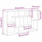 Wall Shelf Black Oak 85 x 16 x 52.5 cm Engineered Wood
