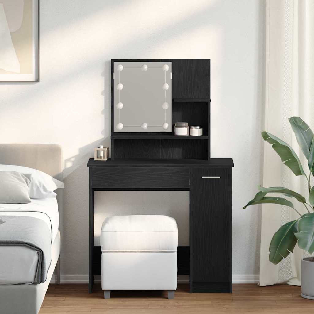 Dressing Table Black Oak 86.5 x 35 x 136 cm Engineered Wood