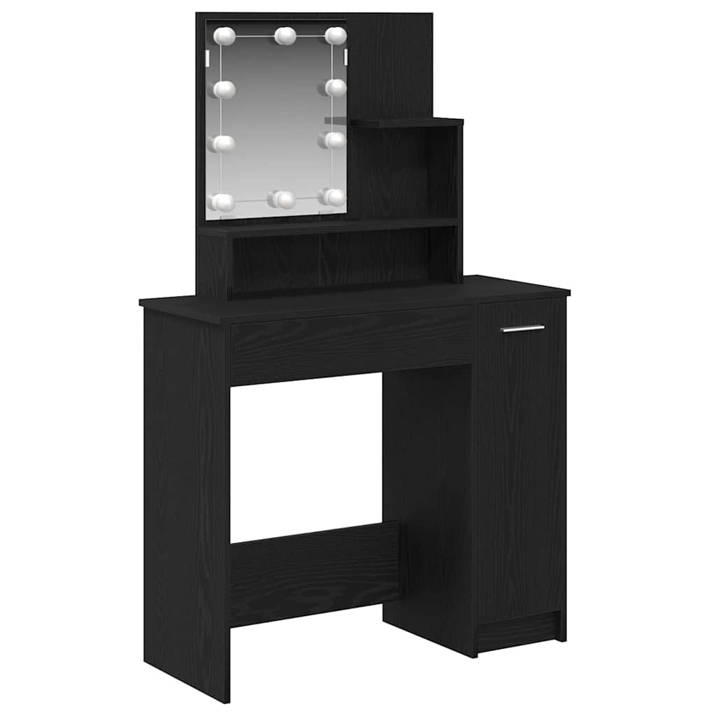Dressing Table Black Oak 86.5 x 35 x 136 cm Engineered Wood