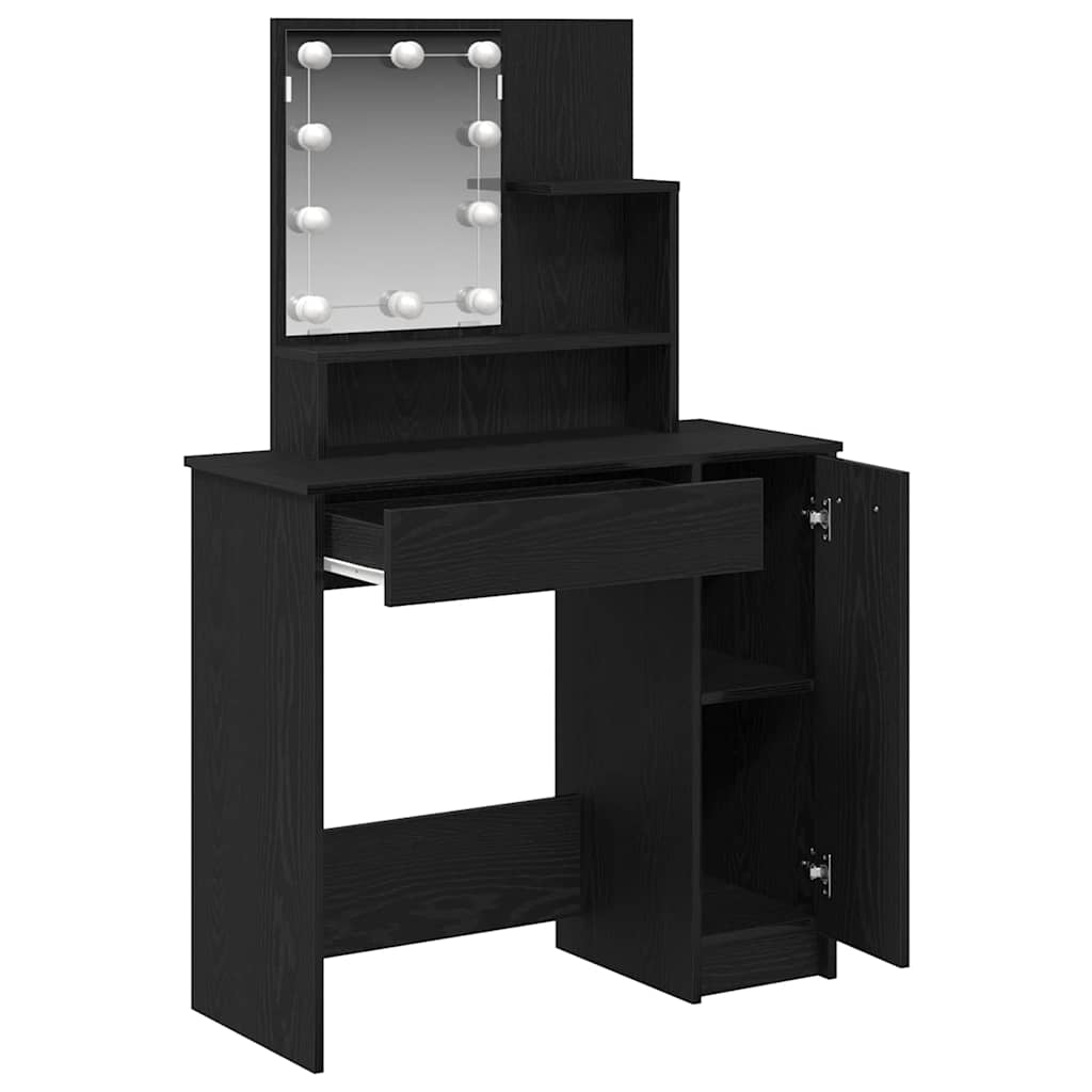 Dressing Table Black Oak 86.5 x 35 x 136 cm Engineered Wood