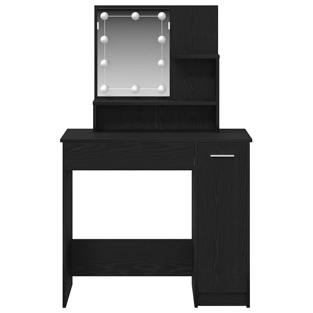 Dressing Table Black Oak 86.5 x 35 x 136 cm Engineered Wood
