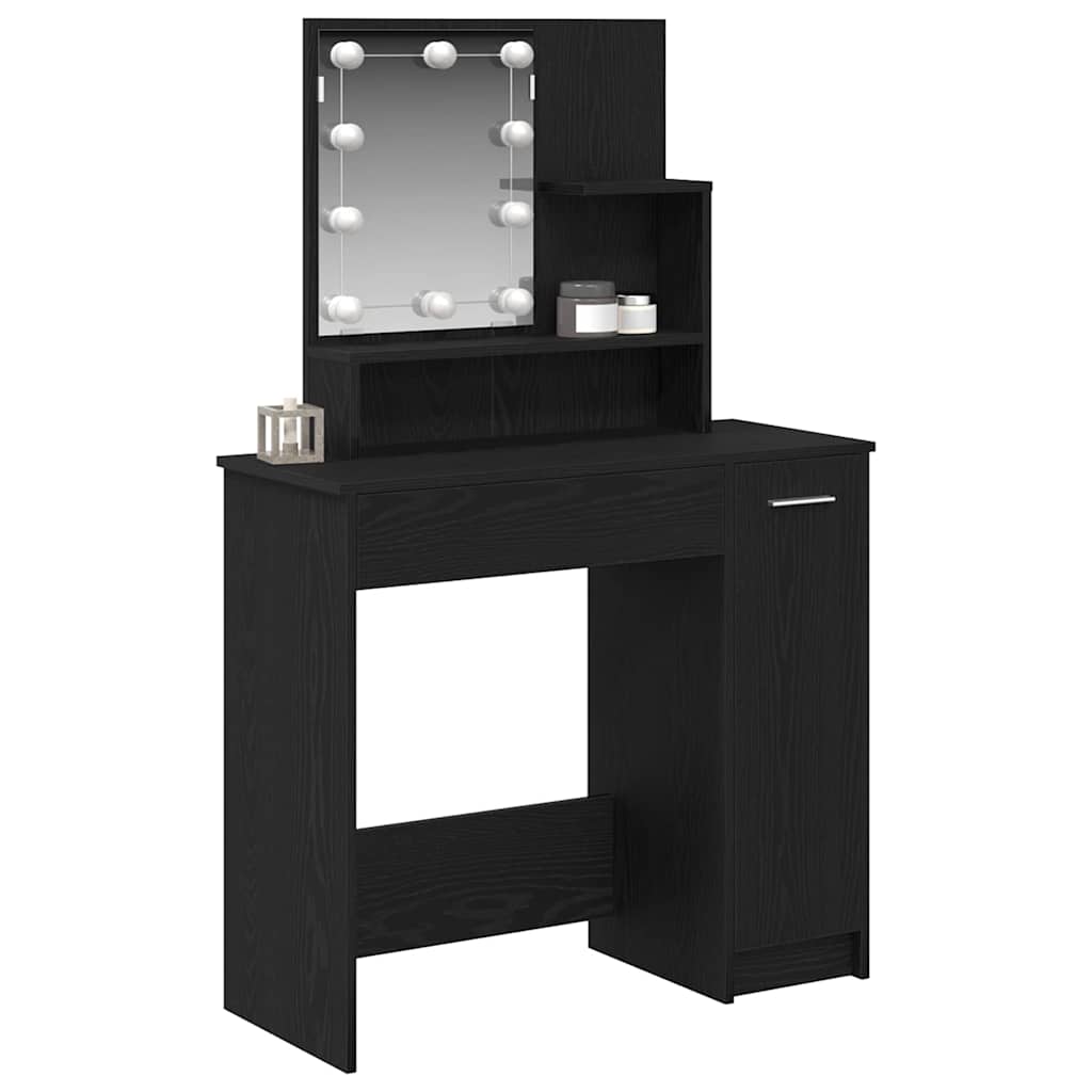 Dressing Table Black Oak 86.5 x 35 x 136 cm Engineered Wood