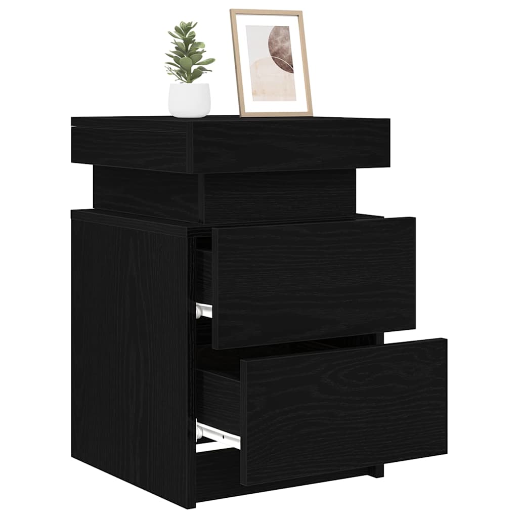 Bedside Cabinet Black Oak 35 x 39 x 55 cm Engineered wood