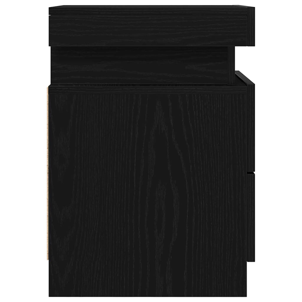 Bedside Cabinet Black Oak 35 x 39 x 55 cm Engineered wood