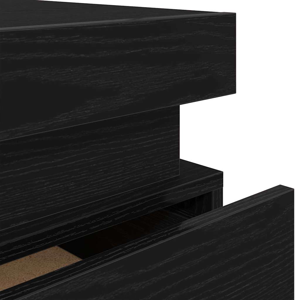 Bedside Cabinet 2 pcs Black Oak 35 x 39 x 55 cm Engineered wood