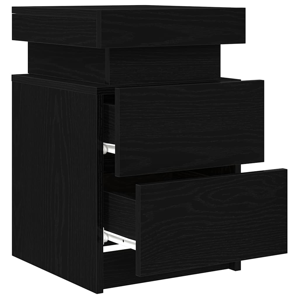 Bedside Cabinet 2 pcs Black Oak 35 x 39 x 55 cm Engineered wood