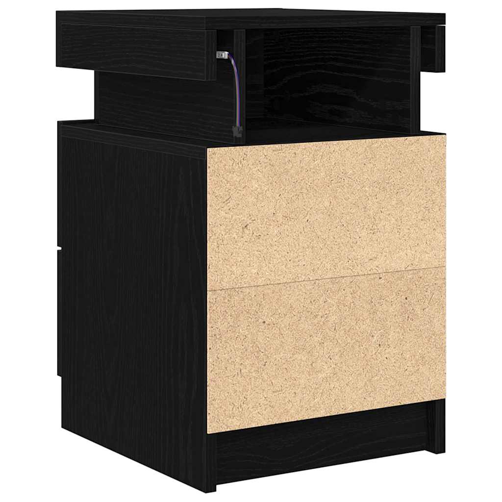 Bedside Cabinet 2 pcs Black Oak 35 x 39 x 55 cm Engineered wood