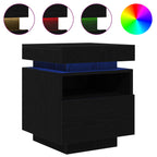 Bedside Cabinet Black Oak 40 x 39 x 48.5 cm Engineered wood