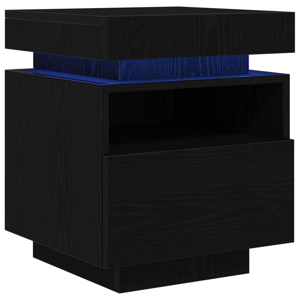 Bedside Cabinet Black Oak 40 x 39 x 48.5 cm Engineered wood