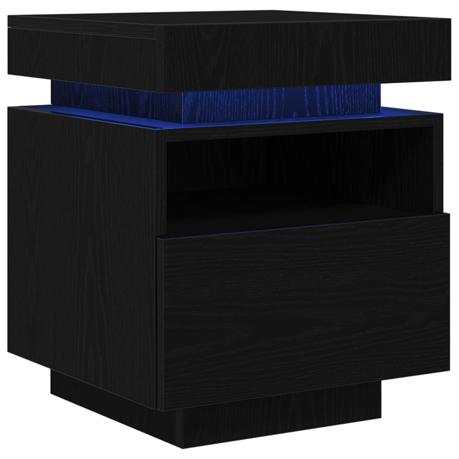 Bedside Cabinet Black Oak 40 x 39 x 48.5 cm Engineered wood
