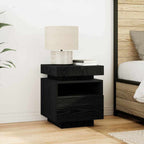 Bedside Cabinet with Drawer 2 pcs Black Oak 40 x 39 x 48.5 cm