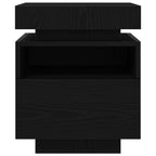 Bedside Cabinet with Drawer 2 pcs Black Oak 40 x 39 x 48.5 cm