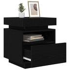 Bedside Cabinet with Drawer 2 pcs Black Oak 40 x 39 x 48.5 cm