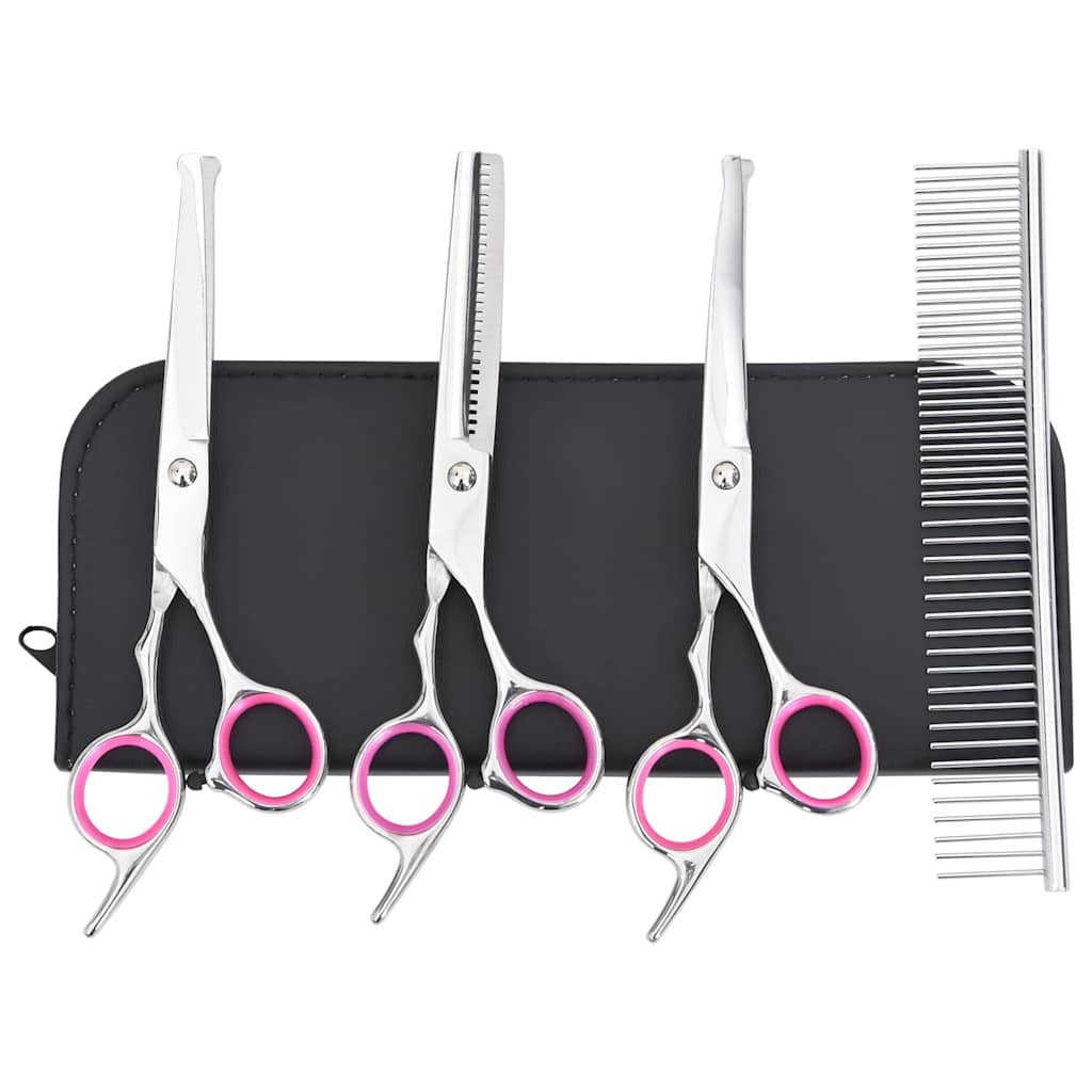 4 Piece Dog Grooming Scissors Set Stainless Steel