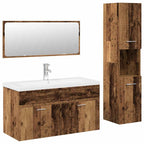 4 Piece Bathroom Furniture Set Old Wood Engineered Wood