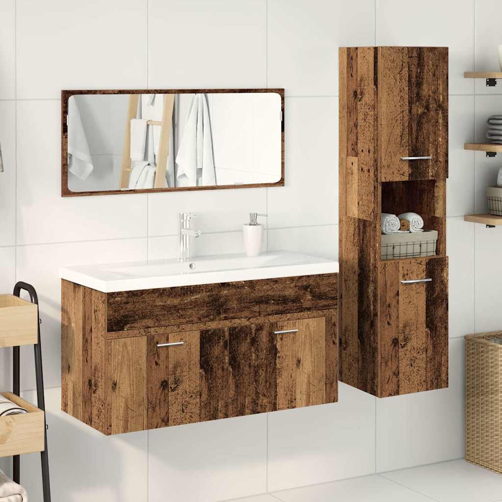 4 Piece Bathroom Furniture Set Old Wood Engineered Wood