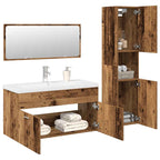 4 Piece Bathroom Furniture Set Old Wood Engineered Wood