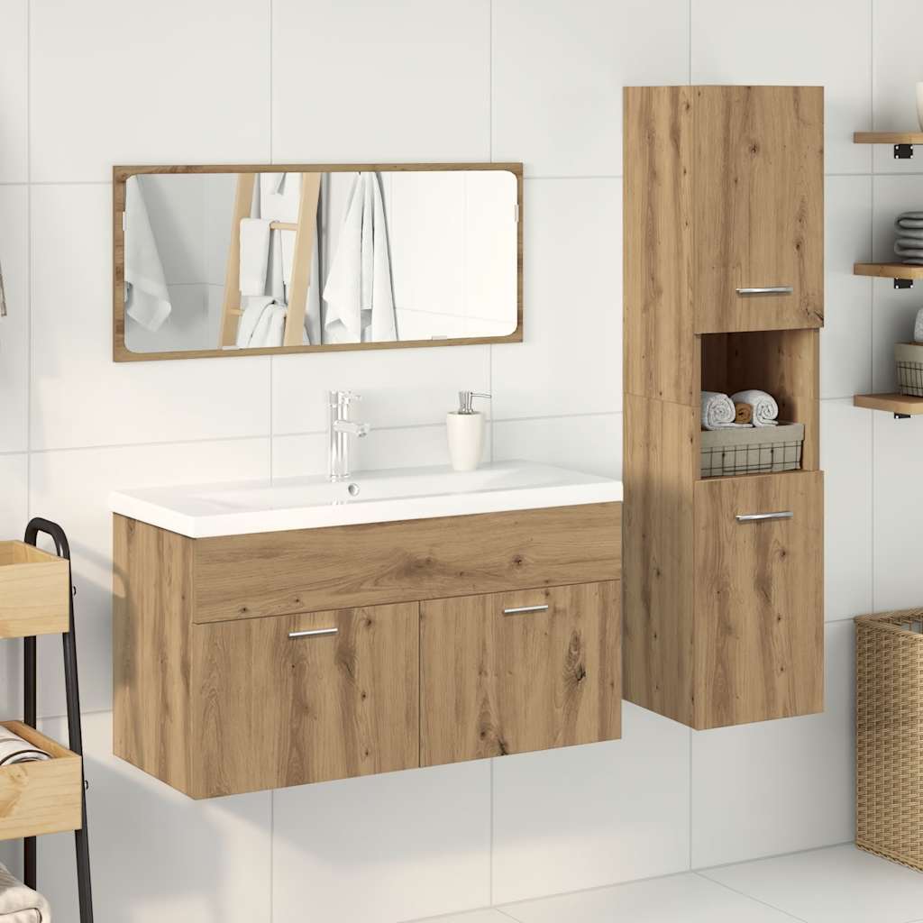 4 Piece Bathroom Furniture Set Artisan Oak Engineered Wood