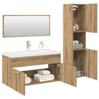 4 Piece Bathroom Furniture Set Artisan Oak Engineered Wood